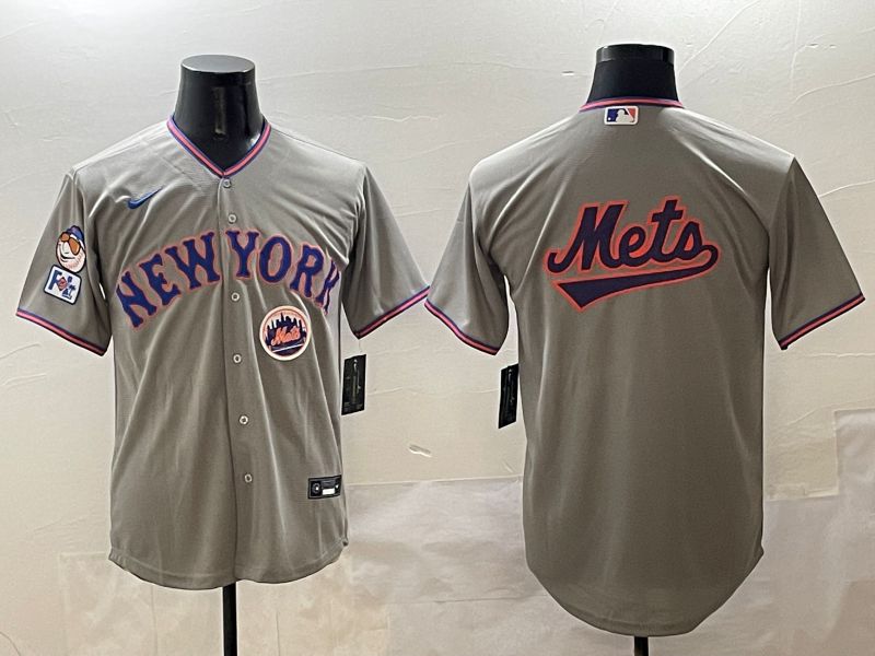 Men New York Mets Blank Grey Second generation 2025 Nike MLB Jersey style 18->new york mets->MLB Jersey